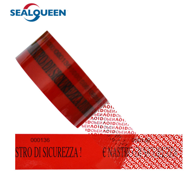 Carton & PE Bag Sealing Evidence Seal Tape Red High Adhesive 50m PET